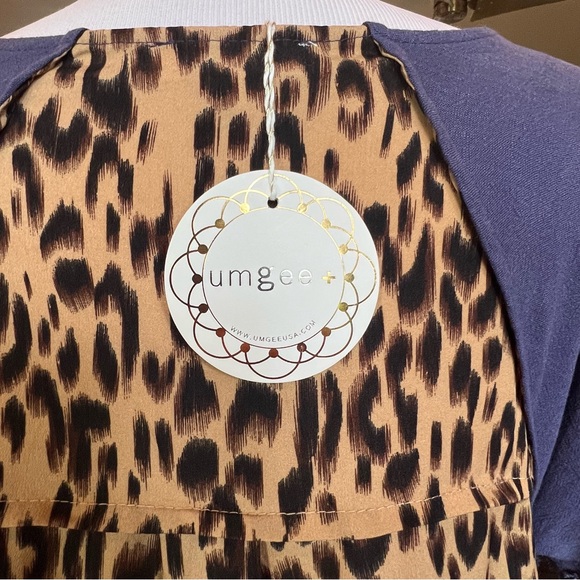 NWT Umgee + Linen Blend Dress Size XL Blue Animal Leopard Print Back Plus - Picture 13 of 16